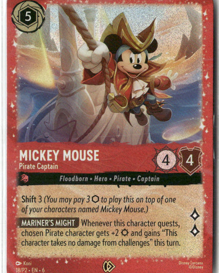 Mickey Mouse - Pirate Captain #18 Disney Lorcana Promo Cards Promo