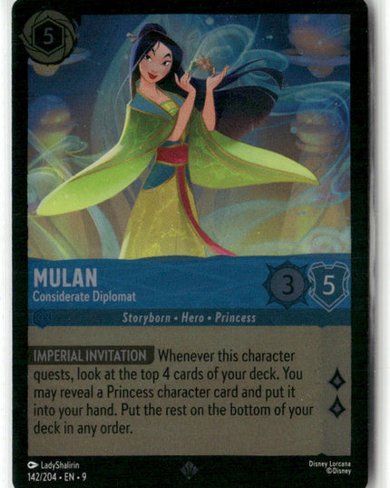 Mulan - Considerate Diplomat #142/204 Fabled Foil Super Rare