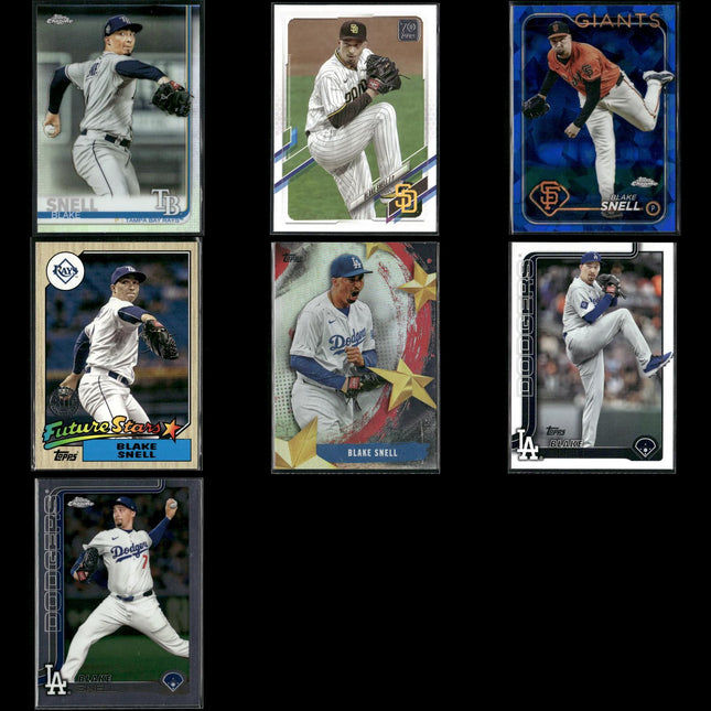 Blake Snell Tampa Bay Rays Baseball 7-Card Lot Topps EX
