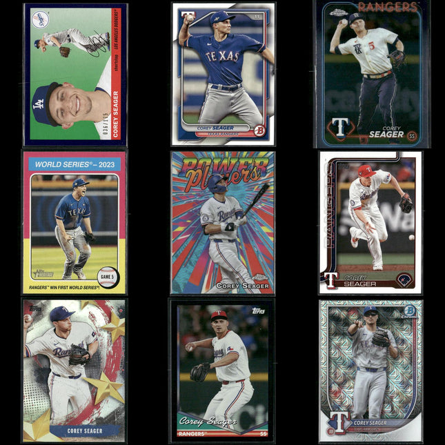 Corey Seager Los Angeles Dodgers Baseball 9-Card Lot Topps EX