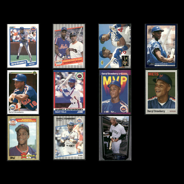 Darryl Strawberry New York Mets Baseball 11-Card Lot Topps EX