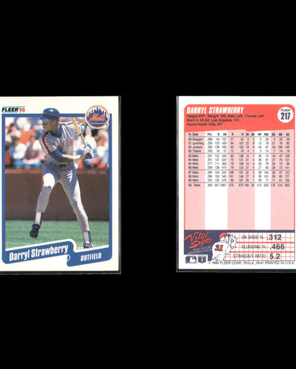 Darryl Strawberry New York Mets Baseball 11-Card Lot Topps EX