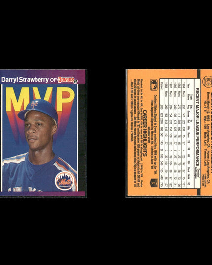 Darryl Strawberry New York Mets Baseball 11-Card Lot Topps EX