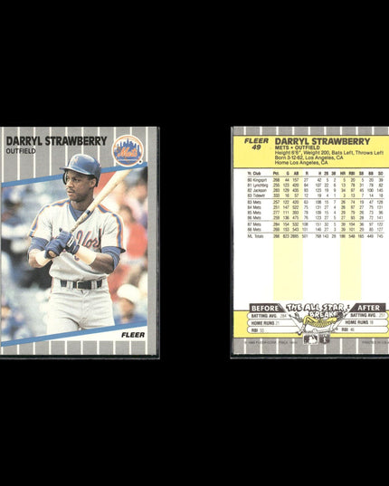 Darryl Strawberry New York Mets Baseball 11-Card Lot Topps EX