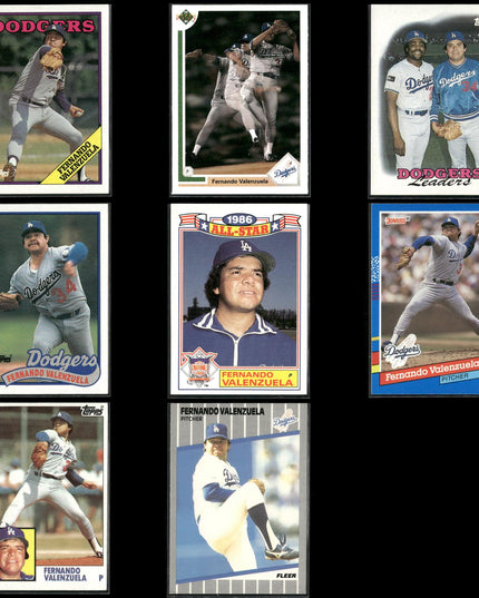 Fernando Valenzuela Los Angeles Dodgers Baseball 8-Card Lot Topps EX