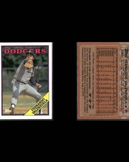 Fernando Valenzuela Los Angeles Dodgers Baseball 8-Card Lot Topps EX