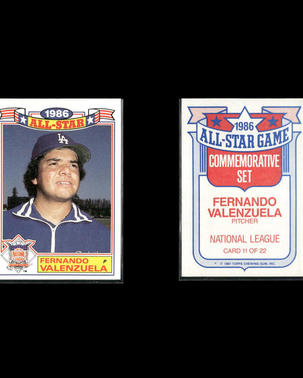 Fernando Valenzuela Los Angeles Dodgers Baseball 8-Card Lot Topps EX