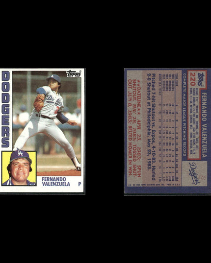 Fernando Valenzuela Los Angeles Dodgers Baseball 8-Card Lot Topps EX