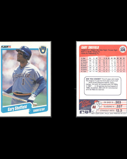 Gary Sheffield New York Yankees Baseball 12-Card Lot Topps EX