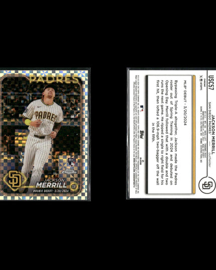 Jackson Merrill San Diego Padres Baseball 8-Card Lot Topps EX