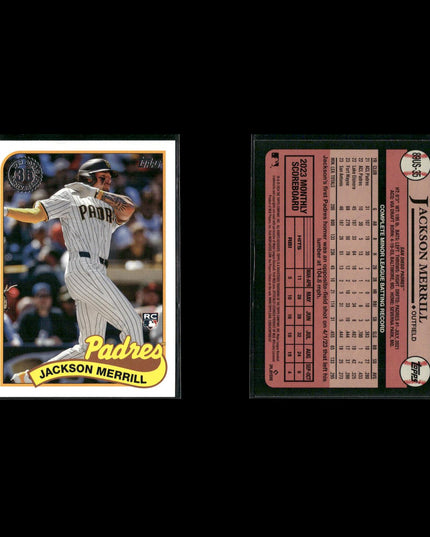 Jackson Merrill San Diego Padres Baseball 8-Card Lot Topps EX
