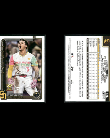 Jackson Merrill San Diego Padres Baseball 8-Card Lot Topps EX