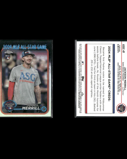 Jackson Merrill San Diego Padres Baseball 8-Card Lot Topps EX