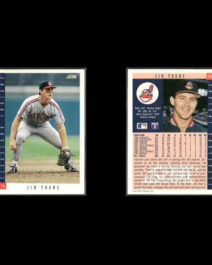 Jim Thome Cleveland Indians Baseball 12-Card Lot Topps EX