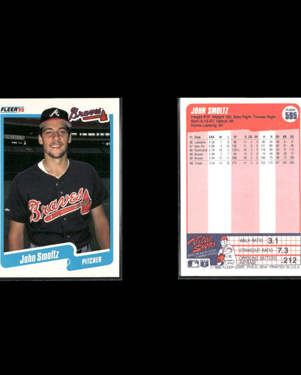 John Smoltz Atlanta Braves Baseball 10-Card Lot Topps EX