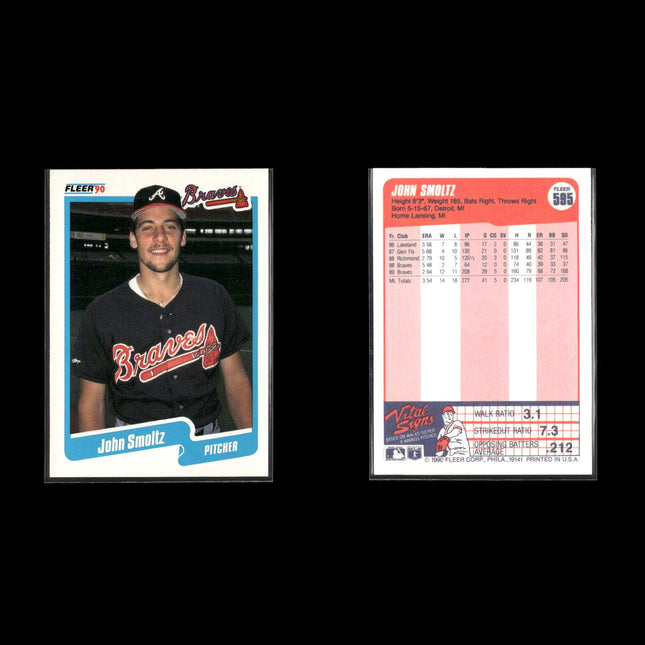 John Smoltz Atlanta Braves Baseball 10-Card Lot Topps EX