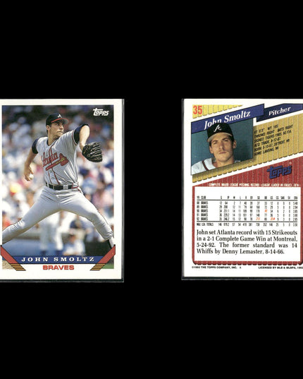 John Smoltz Atlanta Braves Baseball 10-Card Lot Topps EX