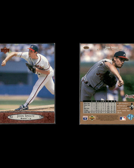 John Smoltz Atlanta Braves Baseball 10-Card Lot Topps EX
