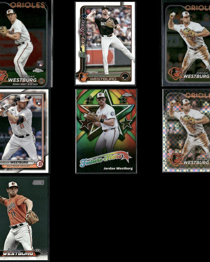 Jordan Westburg Baltimore Orioles Baseball 7-Card Lot Topps EX