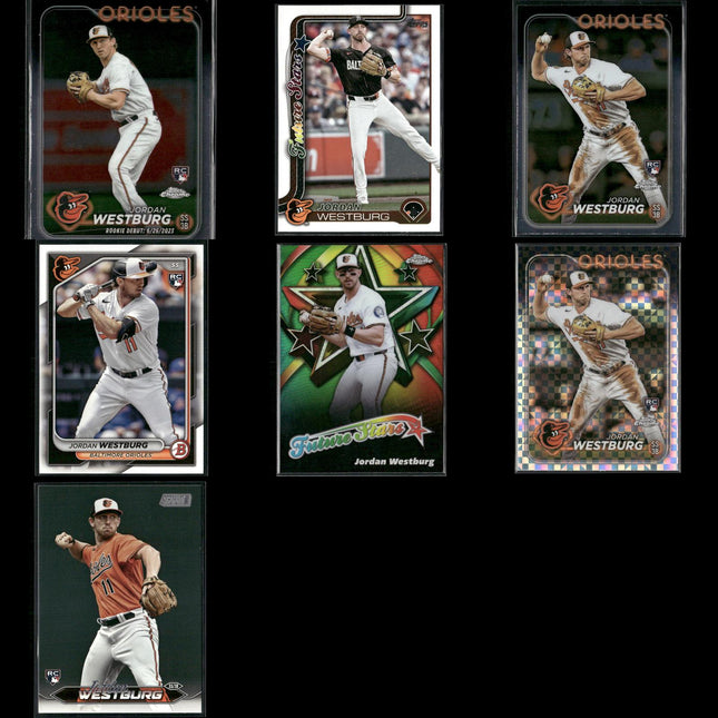 Jordan Westburg Baltimore Orioles Baseball 7-Card Lot Topps EX