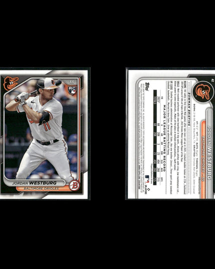 Jordan Westburg Baltimore Orioles Baseball 7-Card Lot Topps EX
