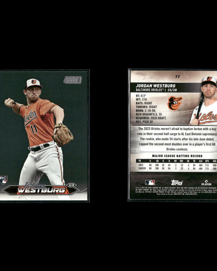 Jordan Westburg Baltimore Orioles Baseball 7-Card Lot Topps EX