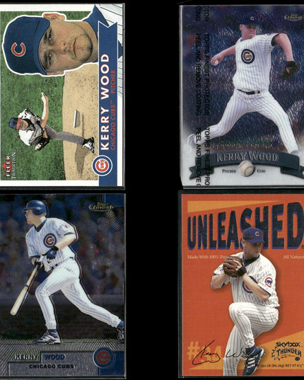 Kerry Wood Chicago Cubs Baseball 4-Card Lot Topps EX