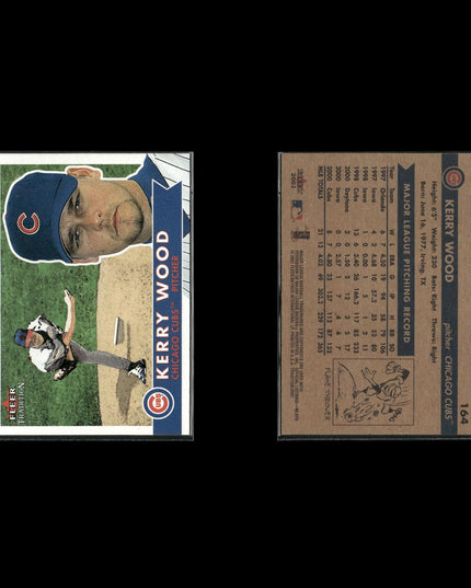 Kerry Wood Chicago Cubs Baseball 4-Card Lot Topps EX