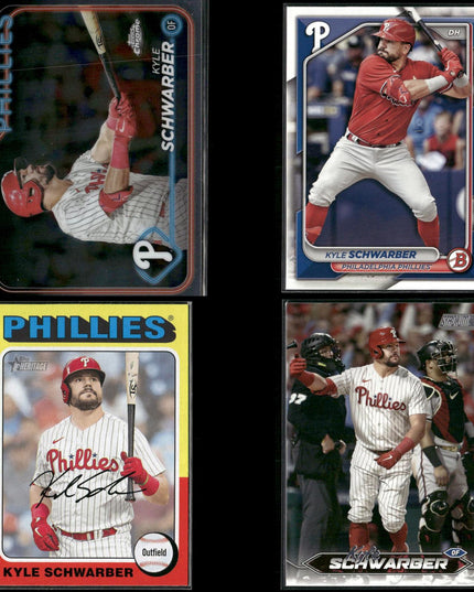 Kyle Schwarber Chicago Cubs Baseball 4-Card Lot Topps EX