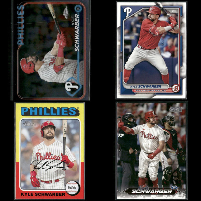 Kyle Schwarber Chicago Cubs Baseball 4-Card Lot Topps EX