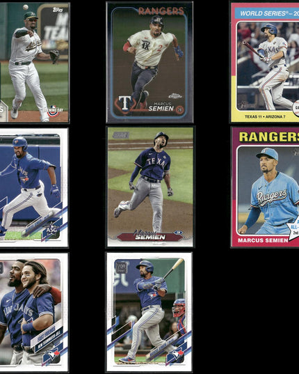 Marcus Semien Oakland Athletics Baseball 8-Card Lot Topps EX