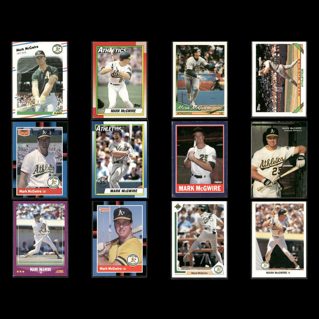 Mark McGwire Oakland Athletics Baseball 12-Card Lot Topps EX
