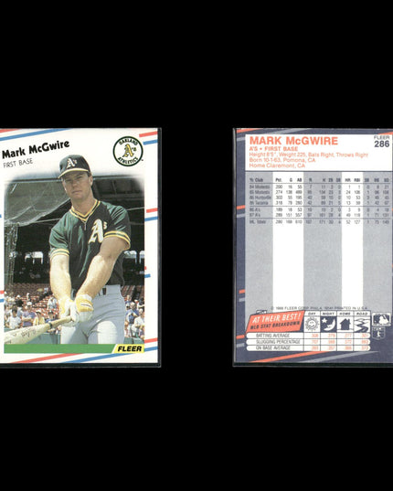 Mark McGwire Oakland Athletics Baseball 12-Card Lot Topps EX