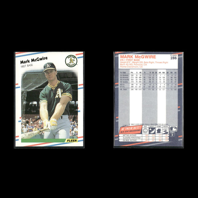 Mark McGwire Oakland Athletics Baseball 12-Card Lot Topps EX