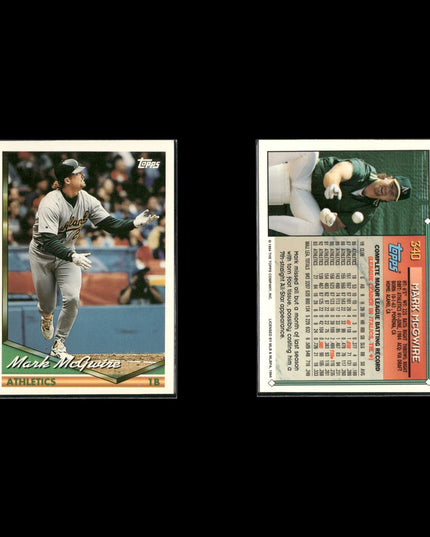 Mark McGwire Oakland Athletics Baseball 12-Card Lot Topps EX
