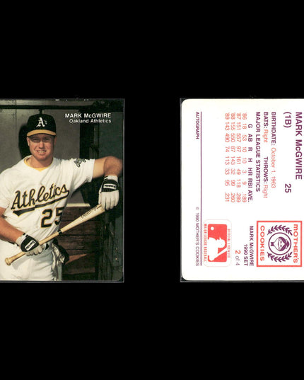 Mark McGwire Oakland Athletics Baseball 12-Card Lot Topps EX