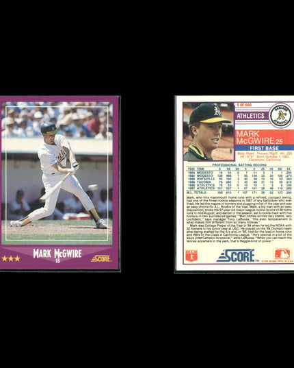 Mark McGwire Oakland Athletics Baseball 12-Card Lot Topps EX