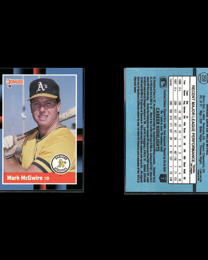 Mark McGwire Oakland Athletics Baseball 12-Card Lot Topps EX