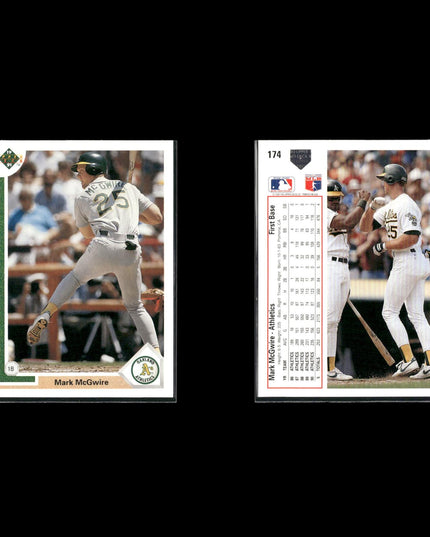 Mark McGwire Oakland Athletics Baseball 12-Card Lot Topps EX