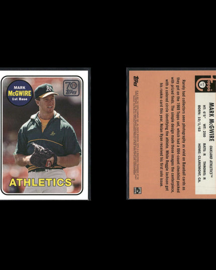 Mark McGwire Oakland Athletics Baseball 6-Card Lot Topps EX