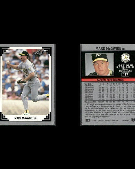 Mark McGwire Oakland Athletics Baseball 6-Card Lot Topps EX