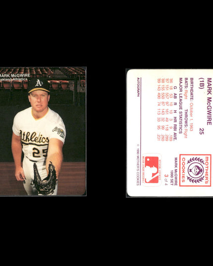 Mark McGwire Oakland Athletics Baseball 6-Card Lot Topps EX