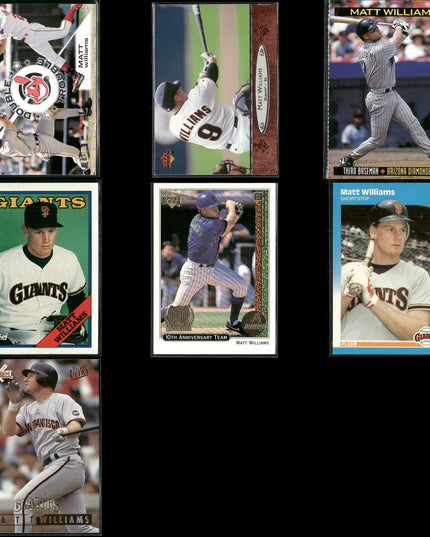 Matt Williams San Francisco Giants Baseball 7-Card Lot Topps EX