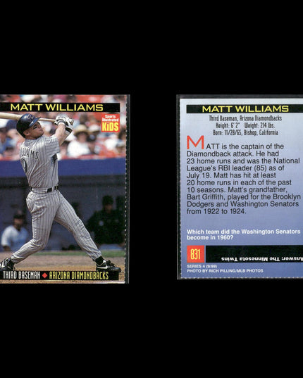 Matt Williams San Francisco Giants Baseball 7-Card Lot Topps EX