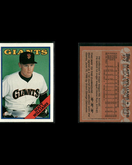 Matt Williams San Francisco Giants Baseball 7-Card Lot Topps EX