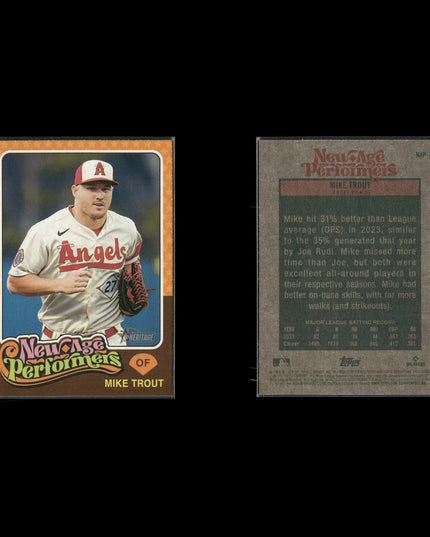Mike Trout Los Angeles Angels Baseball 10-Card Lot Topps EX
