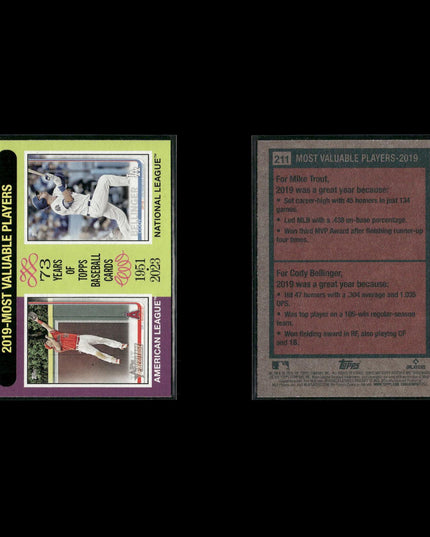 Mike Trout Los Angeles Angels Baseball 10-Card Lot Topps EX