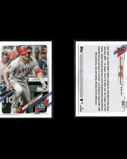 Mike Trout Los Angeles Angels Baseball 10-Card Lot Topps EX