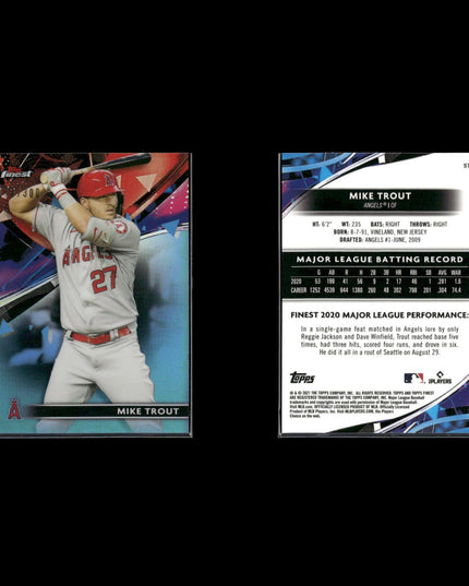 Mike Trout Los Angeles Angels Baseball 10-Card Lot Topps EX