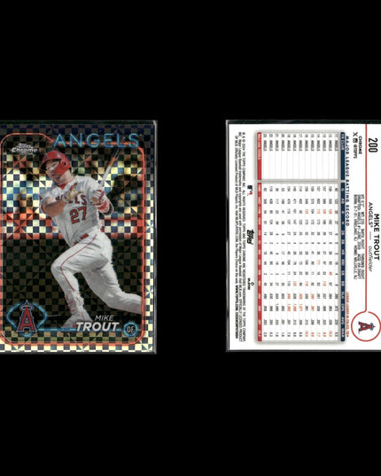 Mike Trout Los Angeles Angels Baseball 10-Card Lot Topps EX